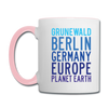 Grunewald Planet Earth - Tasse zweifarbig - Weiß/Pink
