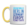 Grunewald Planet Earth - Tasse zweifarbig - Weiß/Gelb