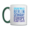 Grunewald Planet Earth - Tasse zweifarbig - Weiß/Dunkelgrün