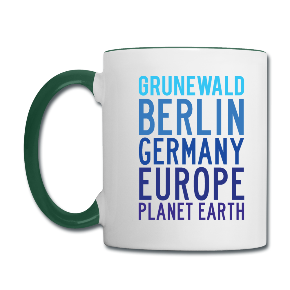 Grunewald Planet Earth - Tasse zweifarbig - Weiß/Dunkelgrün