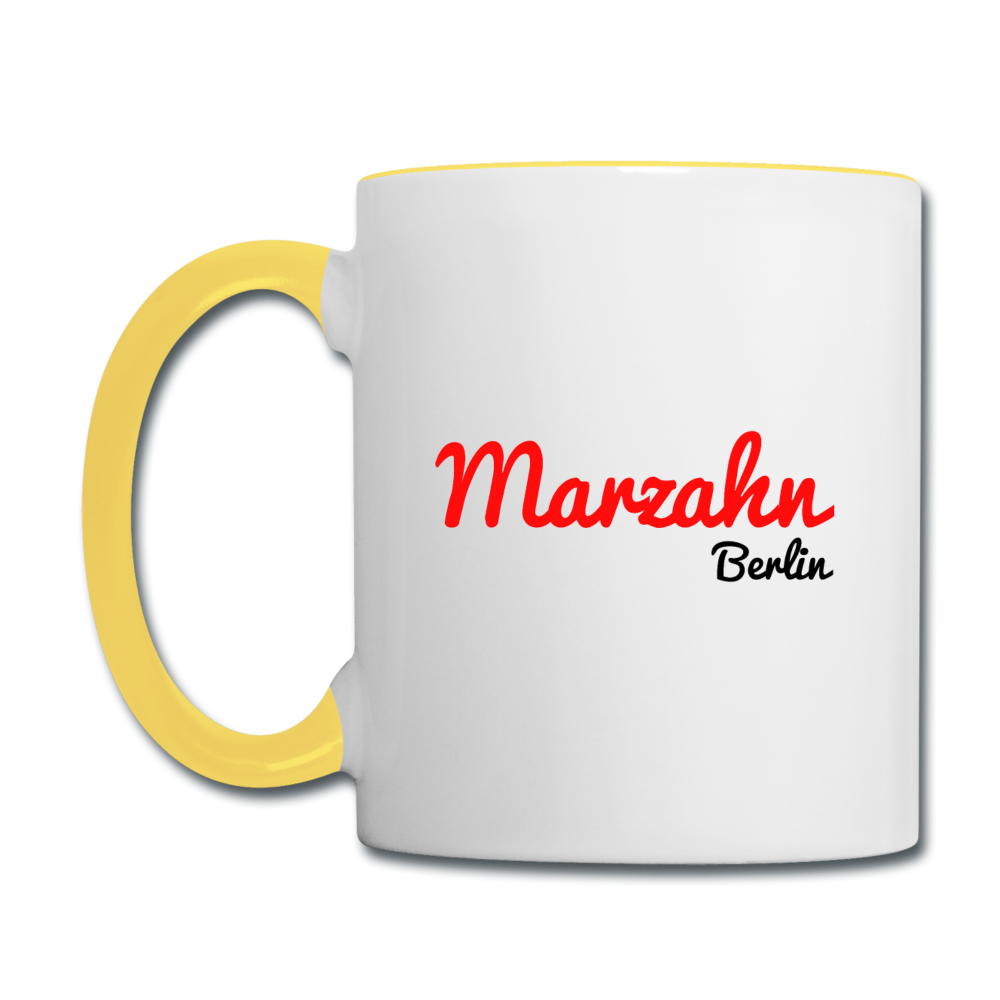 Marzahn Berlin - Tasse zweifarbig - Weiß/Gelb