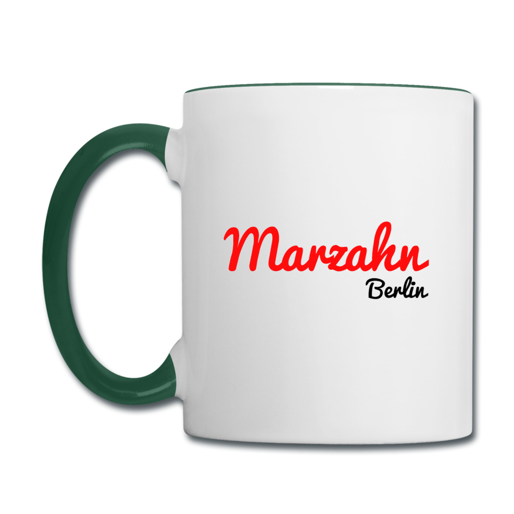 Marzahn Berlin - Tasse zweifarbig - Weiß/Dunkelgrün
