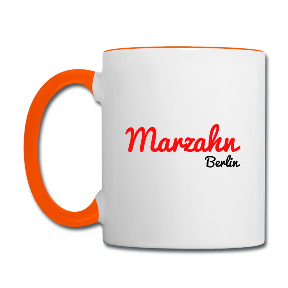 Marzahn Berlin - Tasse zweifarbig - Weiß/Orange