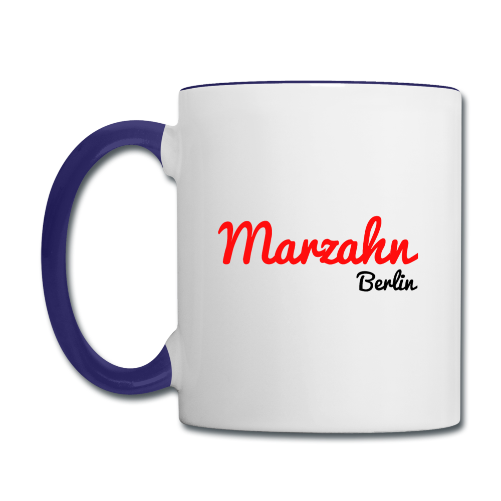 Marzahn Berlin - Tasse zweifarbig - Weiß/Kobaltblau