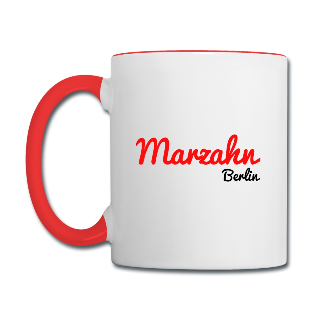 Marzahn Berlin - Tasse zweifarbig - Weiß/Rot