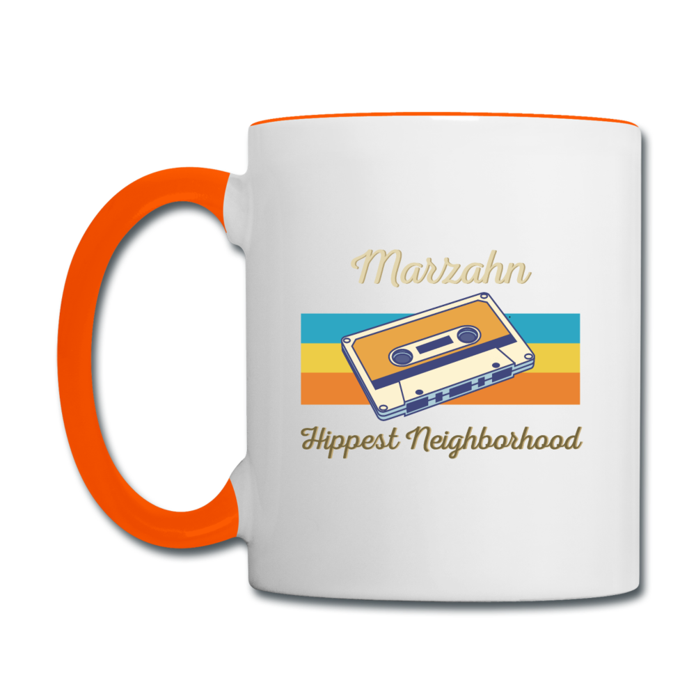 Marzahn Hippest Neighborhood - Tasse zweifarbig - Weiß/Orange