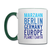 Marzahn Planet Earth - Tasse zweifarbig - Weiß/Dunkelgrün