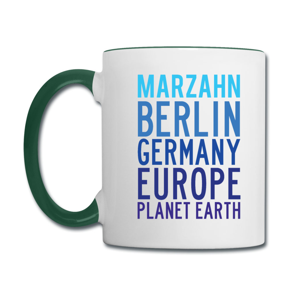 Marzahn Planet Earth - Tasse zweifarbig - Weiß/Dunkelgrün