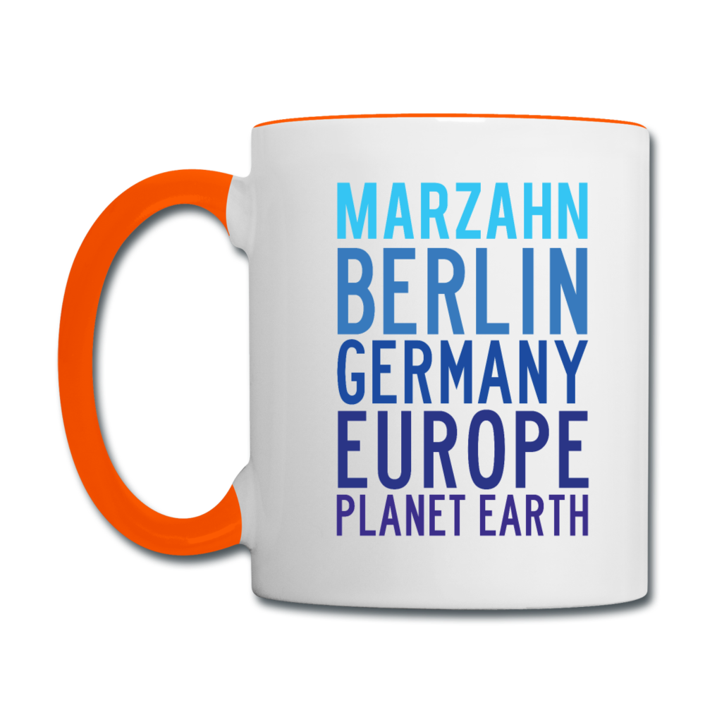 Marzahn Planet Earth - Tasse zweifarbig - Weiß/Orange