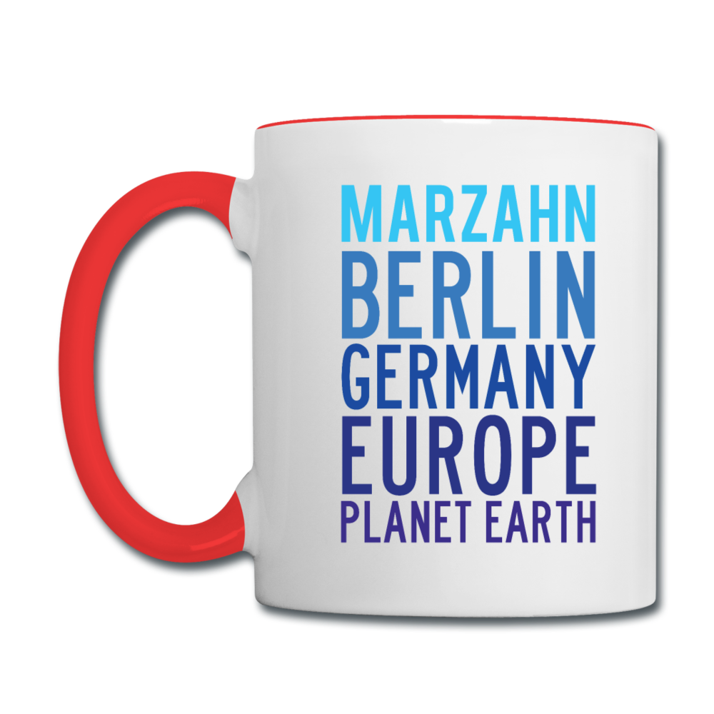 Marzahn Planet Earth - Tasse zweifarbig - Weiß/Rot