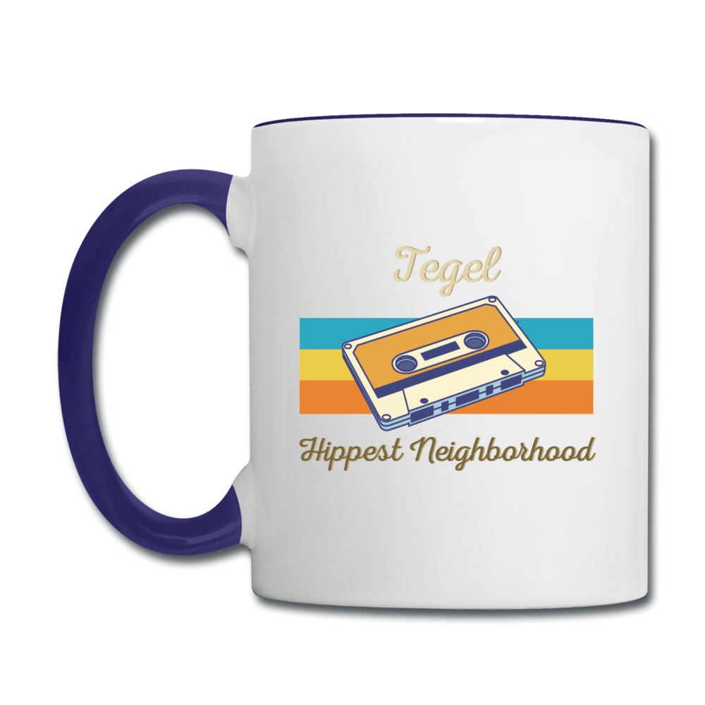 Tegel Hippest Neighborhood - Tasse zweifarbig - Weiß/Kobaltblau