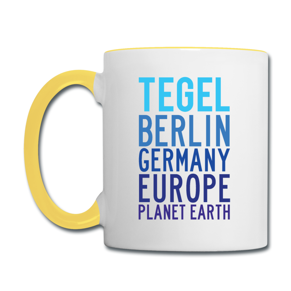 Tegel Planet Earth - Tasse zweifarbig - Weiß/Gelb