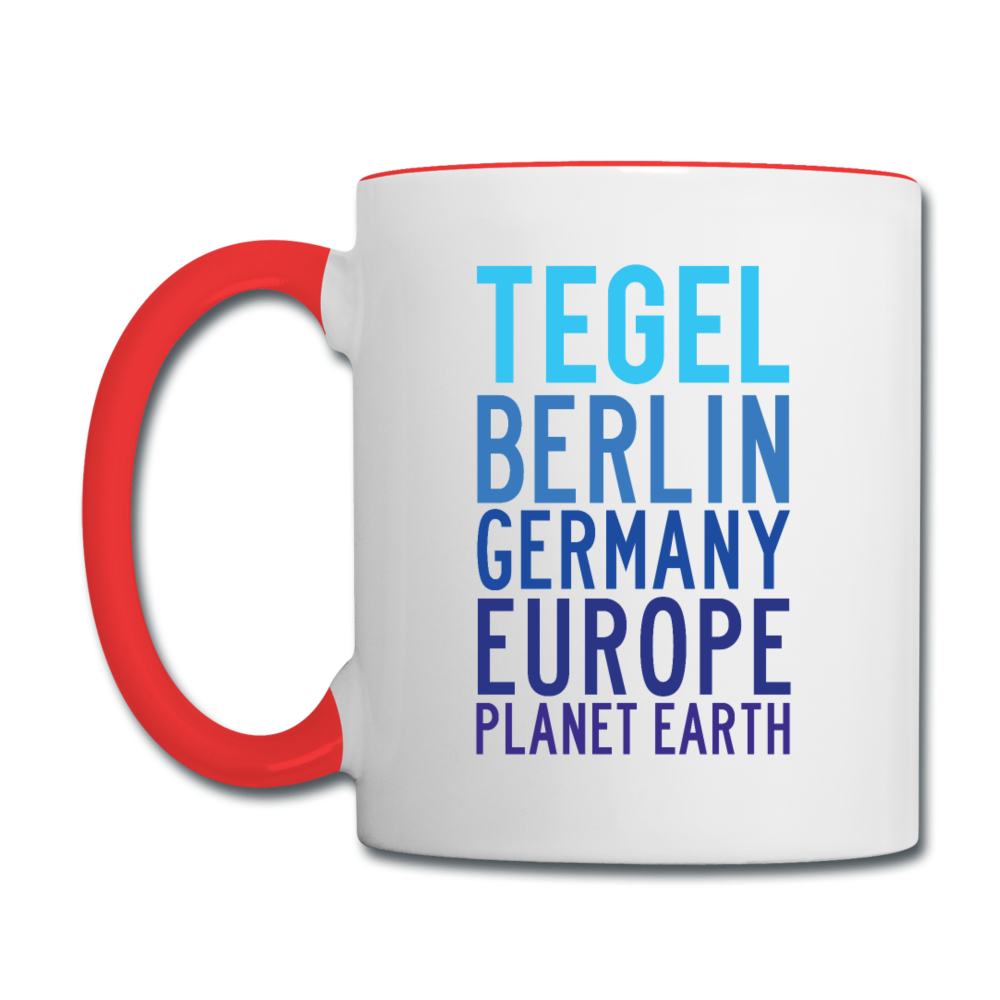 Tegel Planet Earth - Tasse zweifarbig - Weiß/Rot