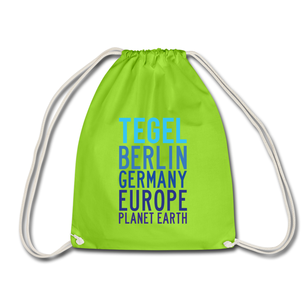 Turnbeutel mit Tegel Planet Earth Motiv.