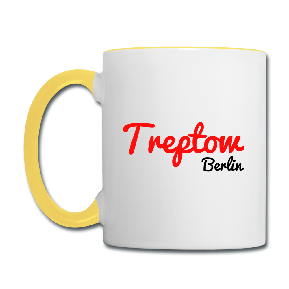 Treptow Berlin - Tasse zweifarbig - Weiß/Gelb