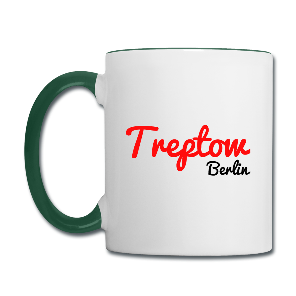 Treptow Berlin - Tasse zweifarbig - Weiß/Dunkelgrün
