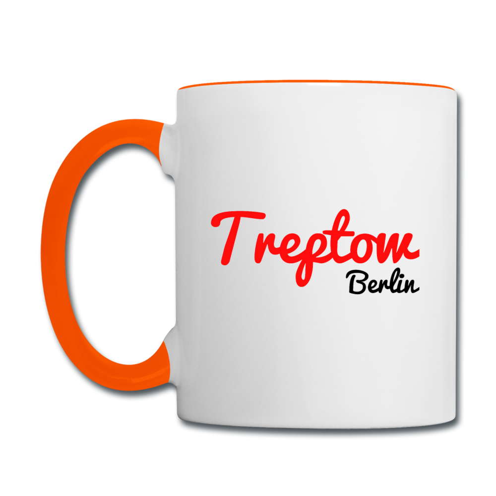 Treptow Berlin - Tasse zweifarbig - Weiß/Orange