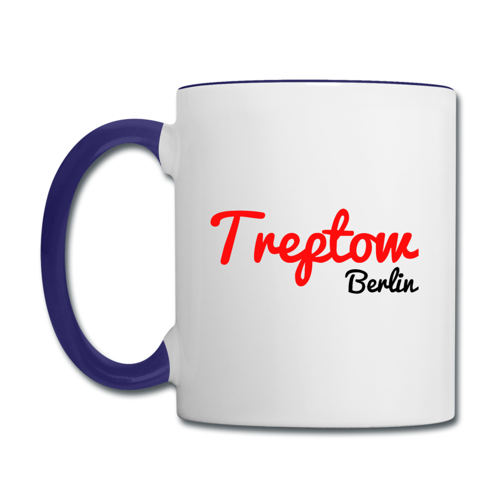 Treptow Berlin - Tasse zweifarbig - Weiß/Kobaltblau