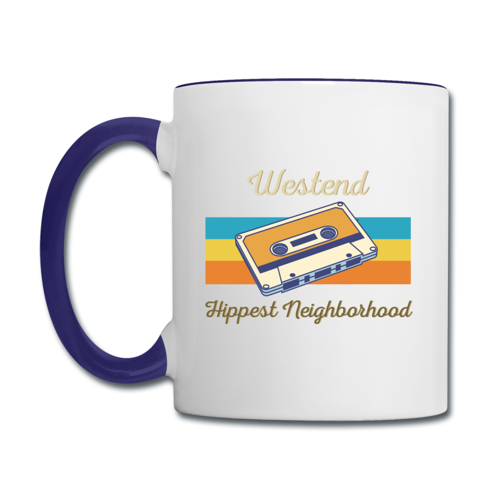 Westend Hippest Neighborhood - Tasse zweifarbig - Weiß/Kobaltblau
