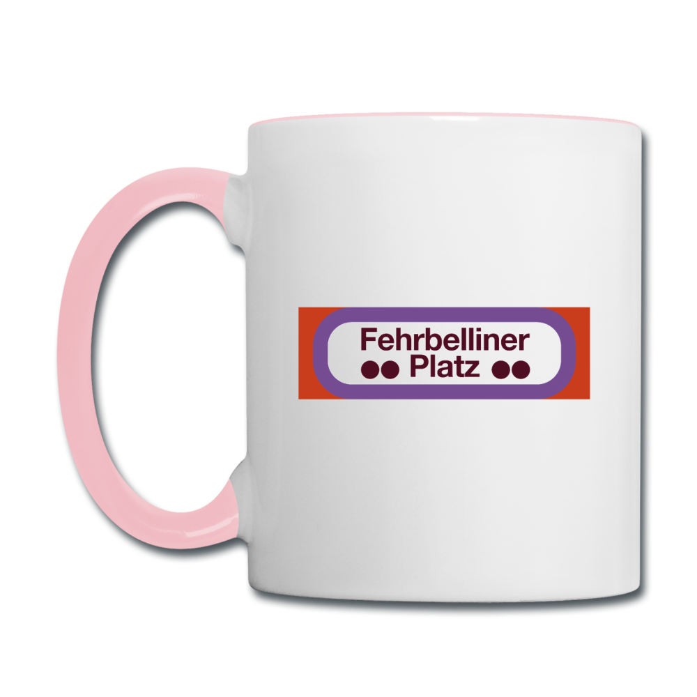 Fehrbelliner platz - Tasse zweifarbig - Weiß/Pink