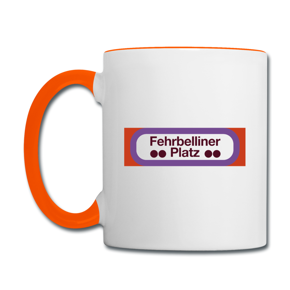Fehrbelliner platz - Tasse zweifarbig - Weiß/Orange