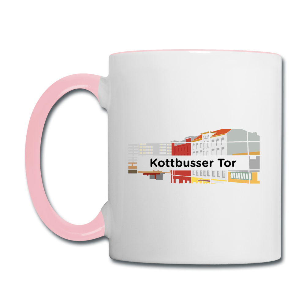 Kottbusser Tor - Tasse zweifarbig - Weiß/Pink