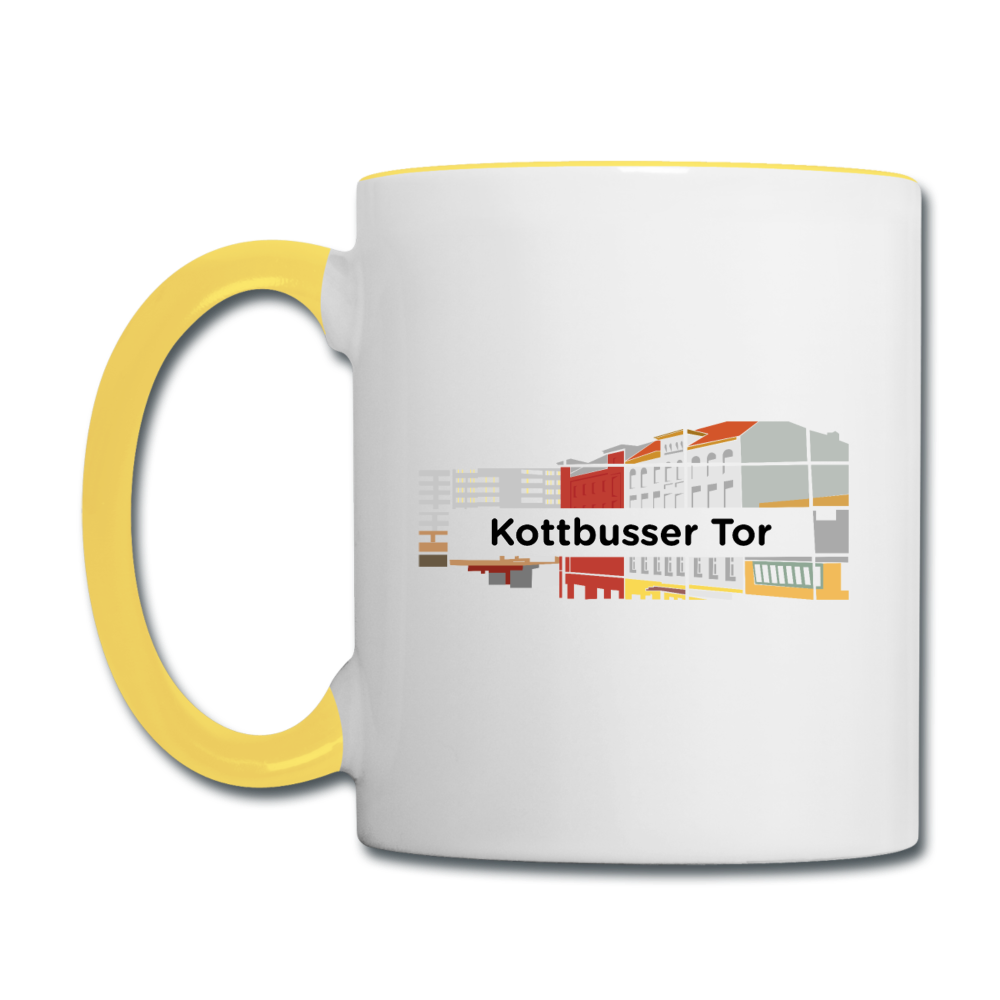 Kottbusser Tor - Tasse zweifarbig - Weiß/Gelb