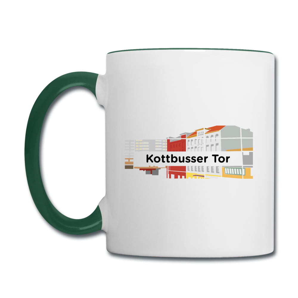 Kottbusser Tor - Tasse zweifarbig - Weiß/Dunkelgrün