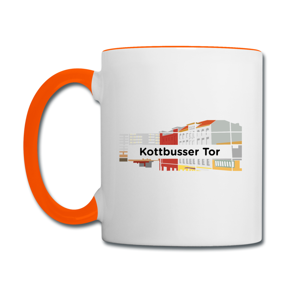 Kottbusser Tor - Tasse zweifarbig - Weiß/Orange