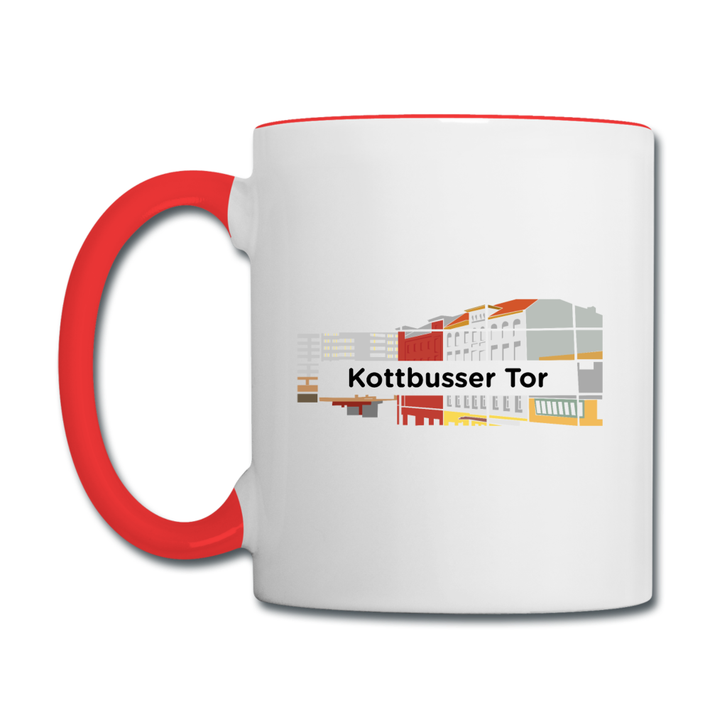 Kottbusser Tor - Tasse zweifarbig - Weiß/Rot