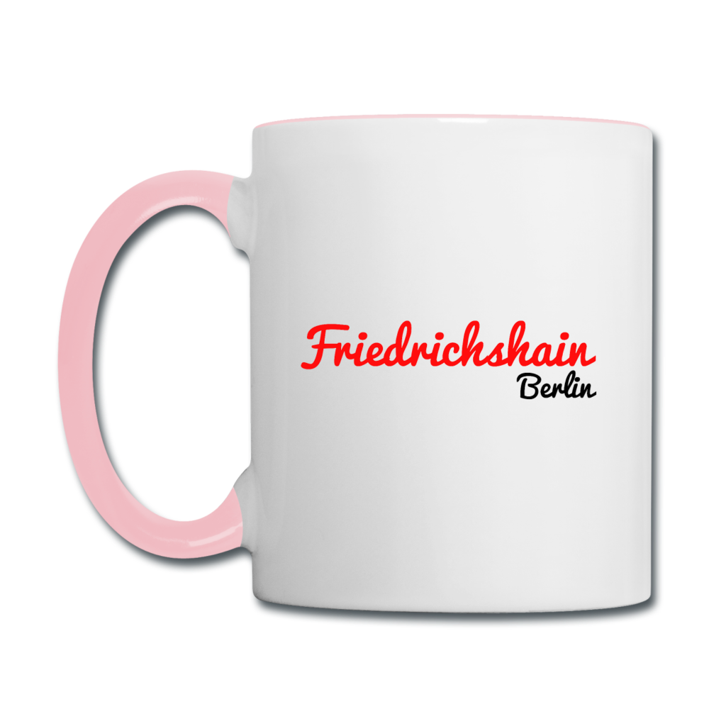 Friedrichshain Berlin - Tasse zweifarbig - Weiß/Pink