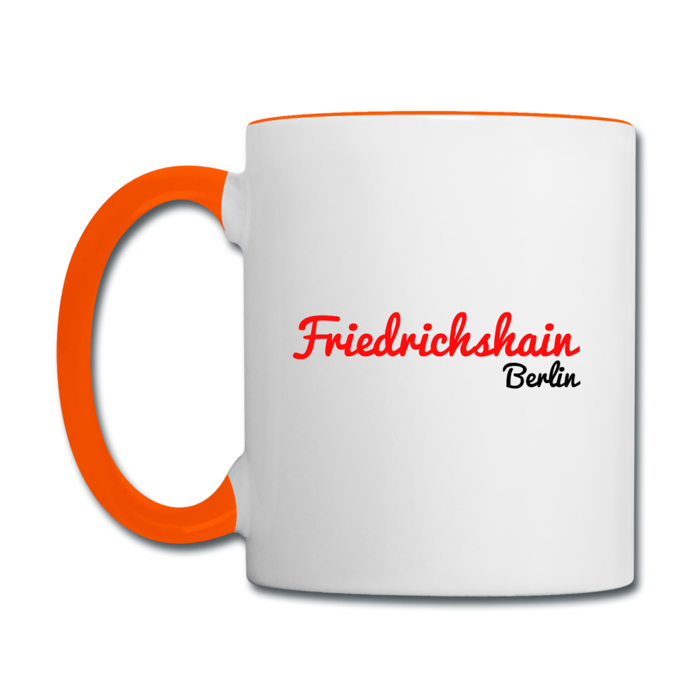Friedrichshain Berlin - Tasse zweifarbig - Weiß/Orange