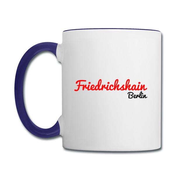 Friedrichshain Berlin - Tasse zweifarbig - Weiß/Kobaltblau