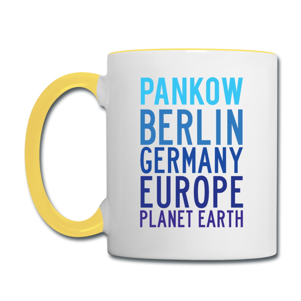 Pankow Planet Earth - Tasse zweifarbig - Weiß/Gelb