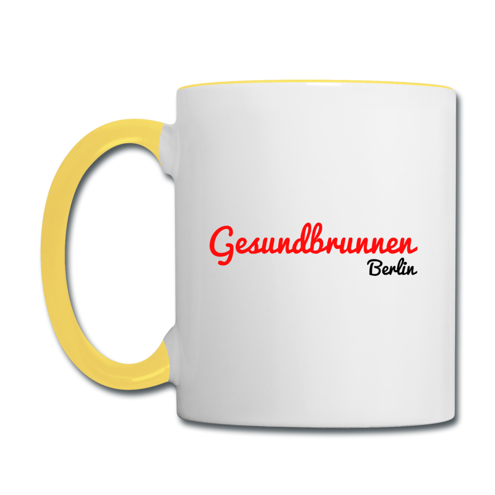 Gesundbrunnen Berlin - Tasse zweifarbig - Weiß/Gelb