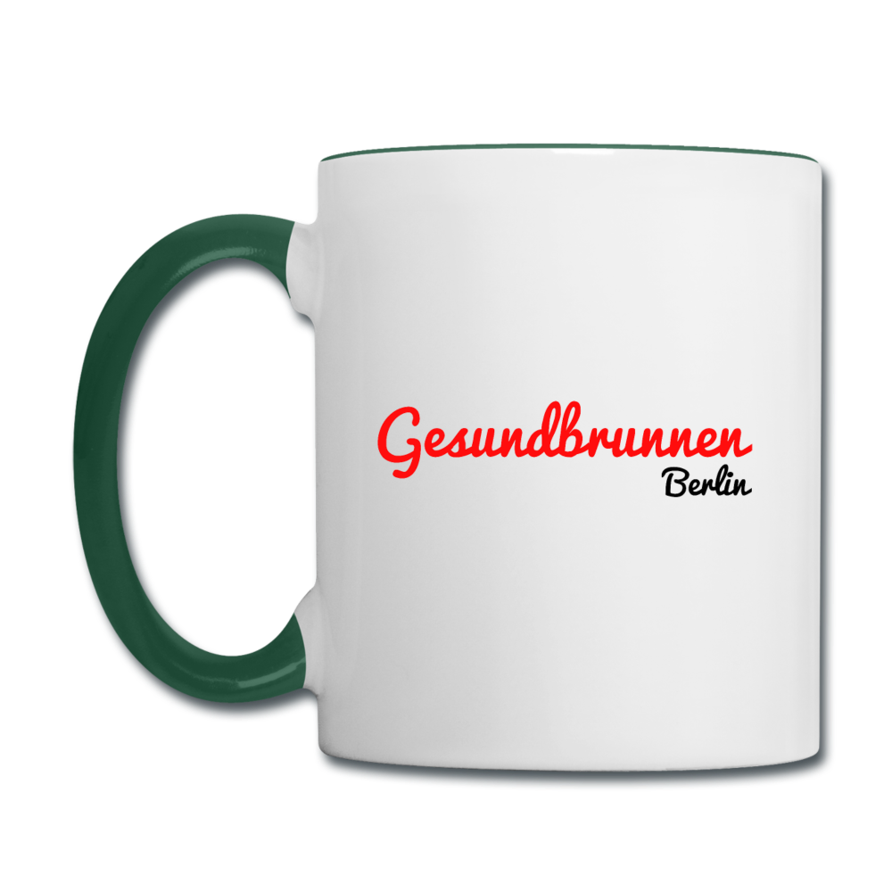 Gesundbrunnen Berlin - Tasse zweifarbig - Weiß/Dunkelgrün