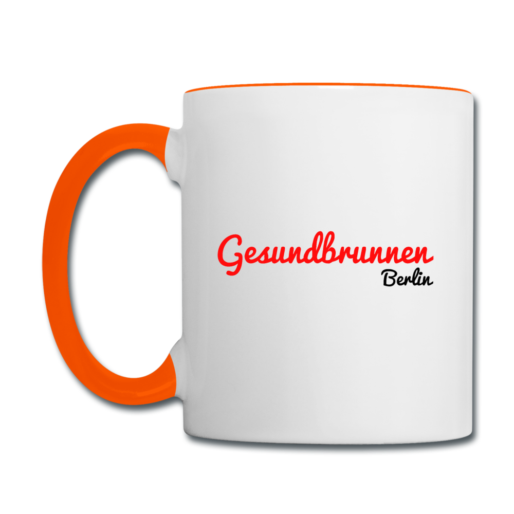 Gesundbrunnen Berlin - Tasse zweifarbig - Weiß/Orange