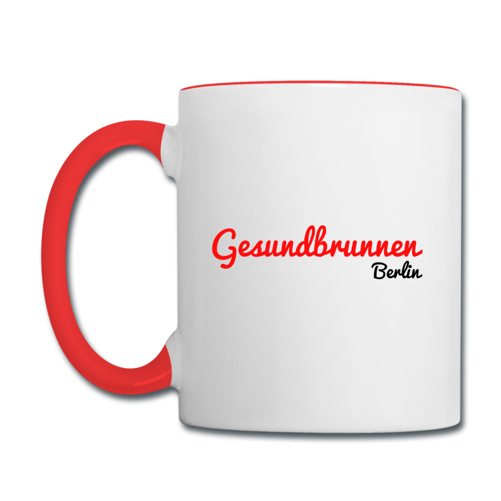 Gesundbrunnen Berlin - Tasse zweifarbig - Weiß/Rot