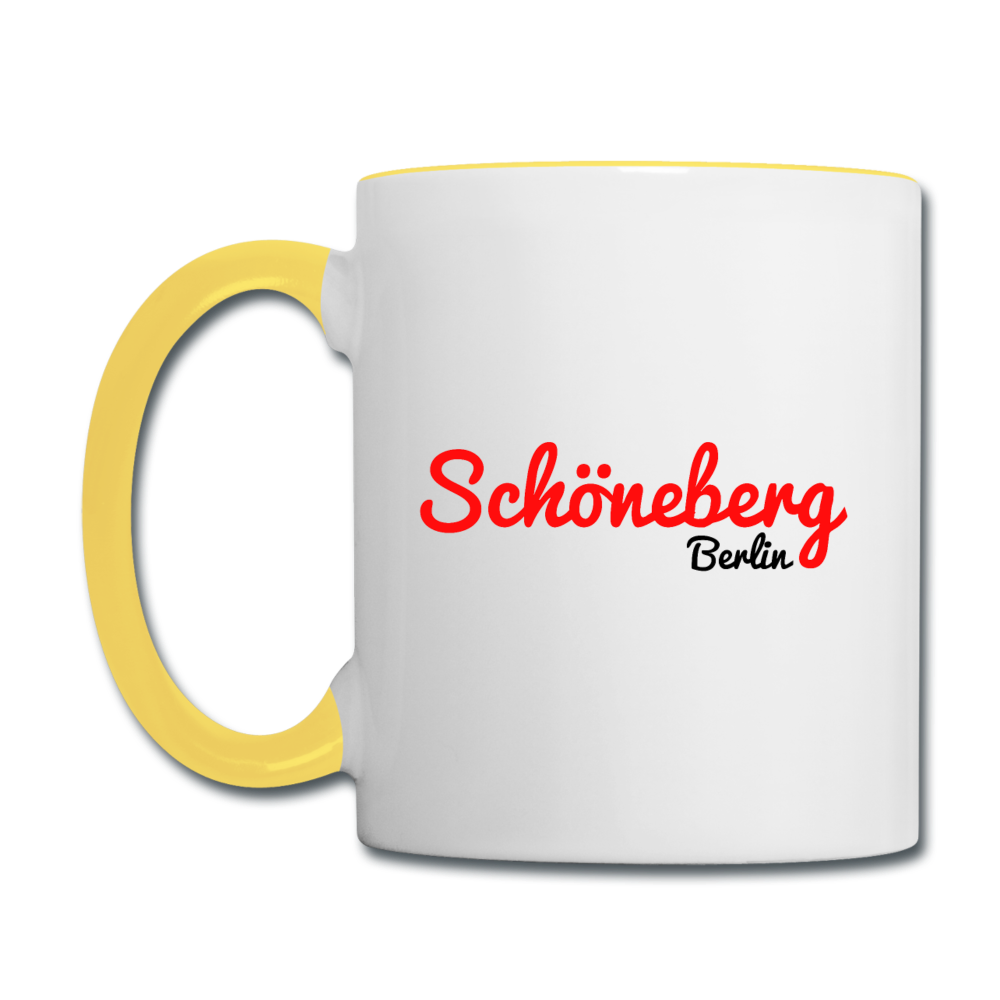 Schöneberg Berlin - Tasse zweifarbig - Weiß/Gelb