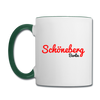 Zweifarbige Tasse mit dem Motiv Schöneberg Berlin.