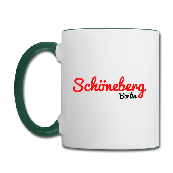Zweifarbige Tasse mit dem Motiv Schöneberg Berlin.