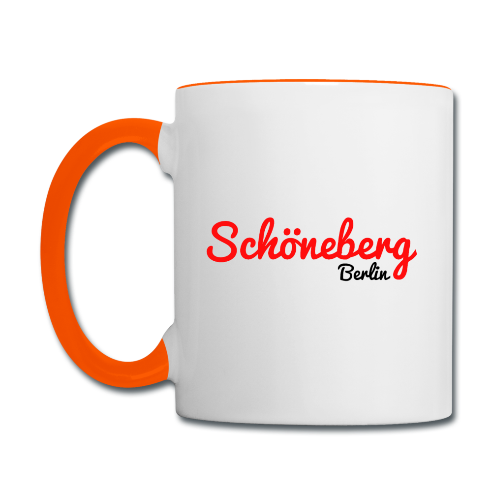 Schöneberg Berlin - Tasse zweifarbig - Weiß/Orange