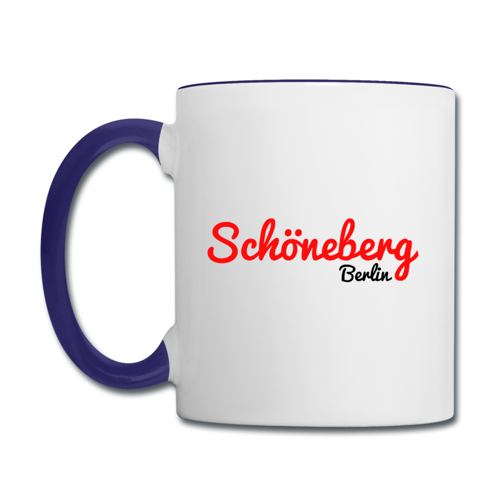 Schöneberg Berlin - Tasse zweifarbig - Weiß/Kobaltblau
