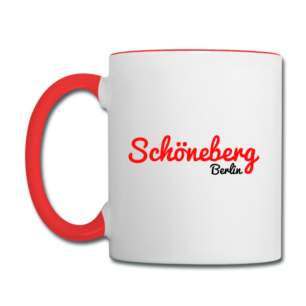 Schöneberg Berlin - Tasse zweifarbig - Weiß/Rot