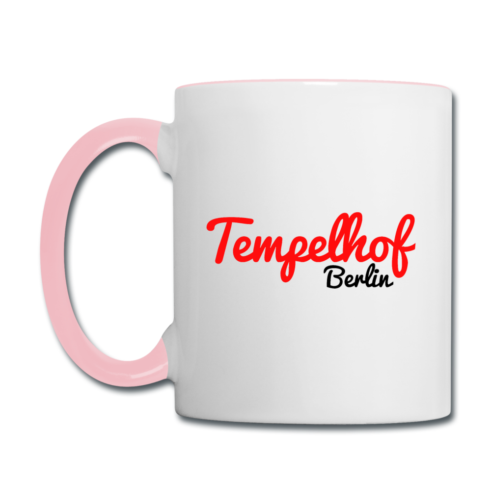 Tempelhof Berlin - Tasse zweifarbig - Weiß/Pink