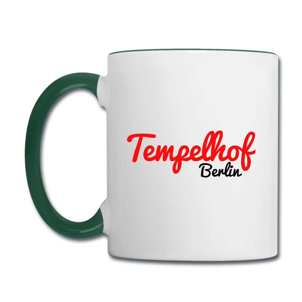 Tempelhof Berlin - Tasse zweifarbig - Weiß/Dunkelgrün