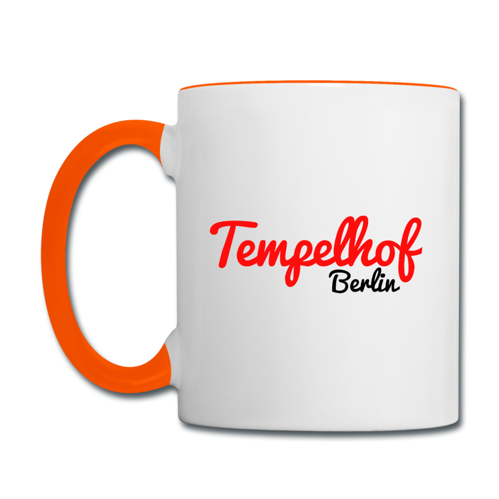 Tempelhof Berlin - Tasse zweifarbig - Weiß/Orange