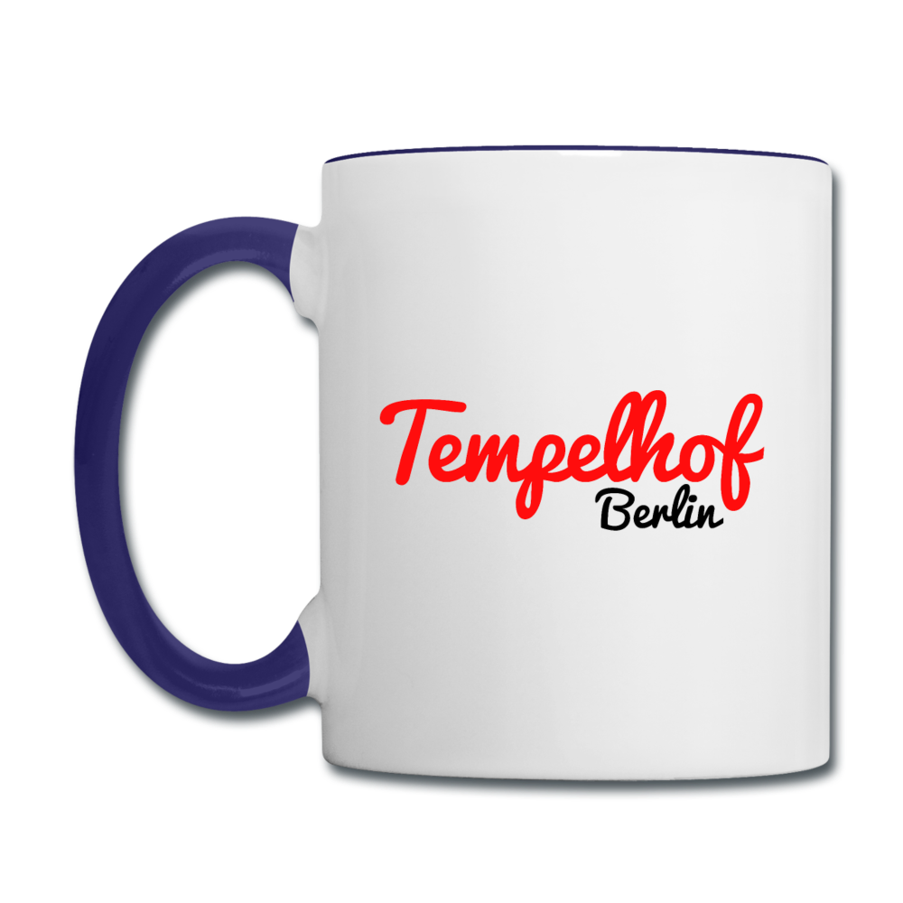 Tempelhof Berlin - Tasse zweifarbig - Weiß/Kobaltblau