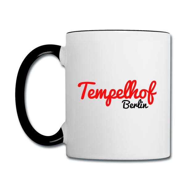 Tempelhof Berlin - Tasse zweifarbig - Weiß/Schwarz
