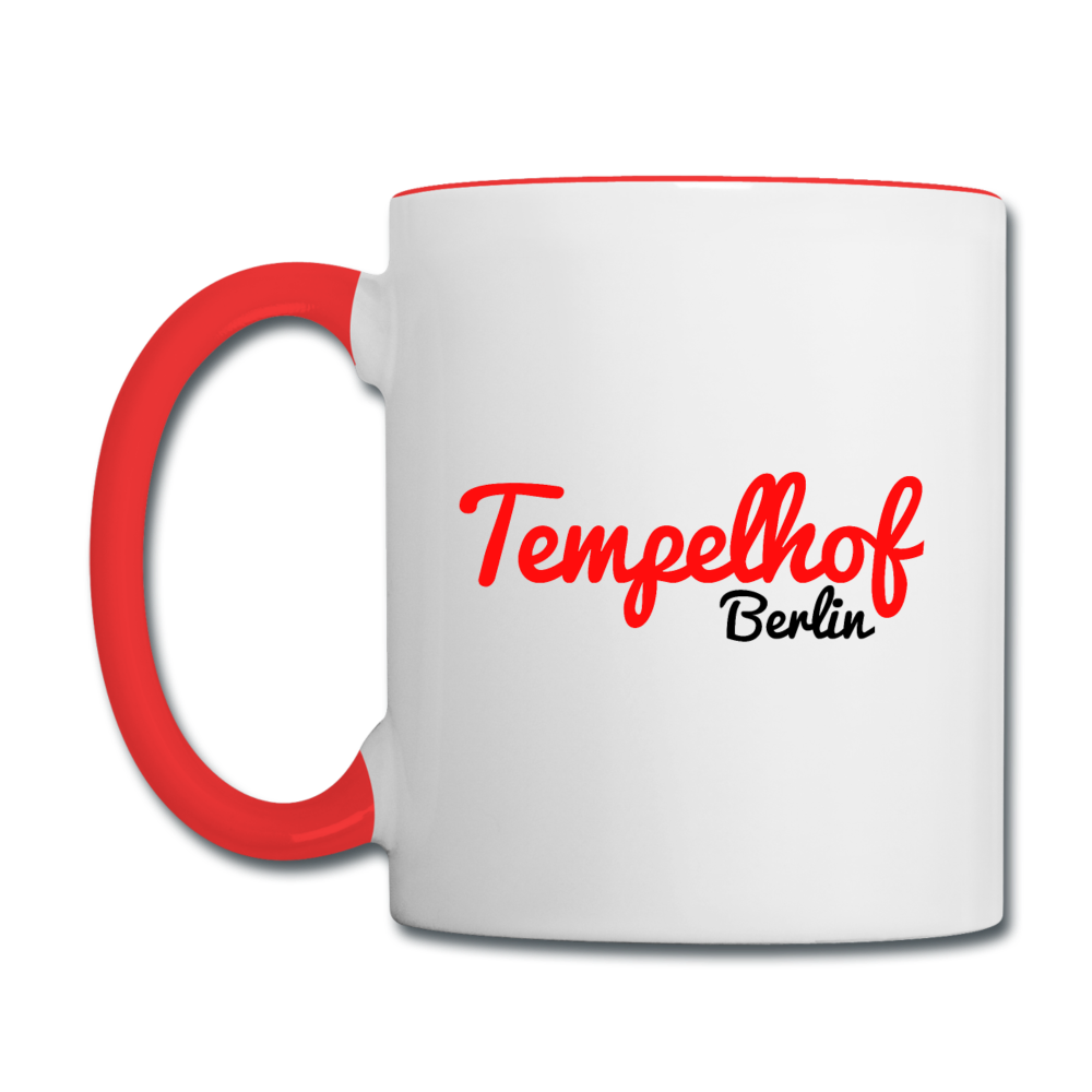Tempelhof Berlin - Tasse zweifarbig - Weiß/Rot